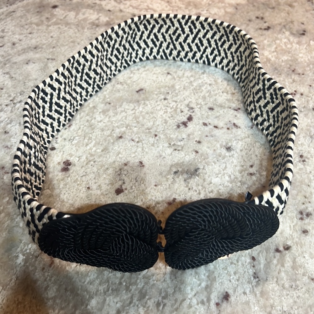 Zara woven black/white belt